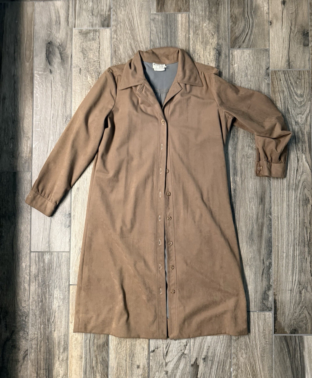 Vintage 70’s Wilroy Traveller by Brownstone Studio Brown Button Up Dress Coat L