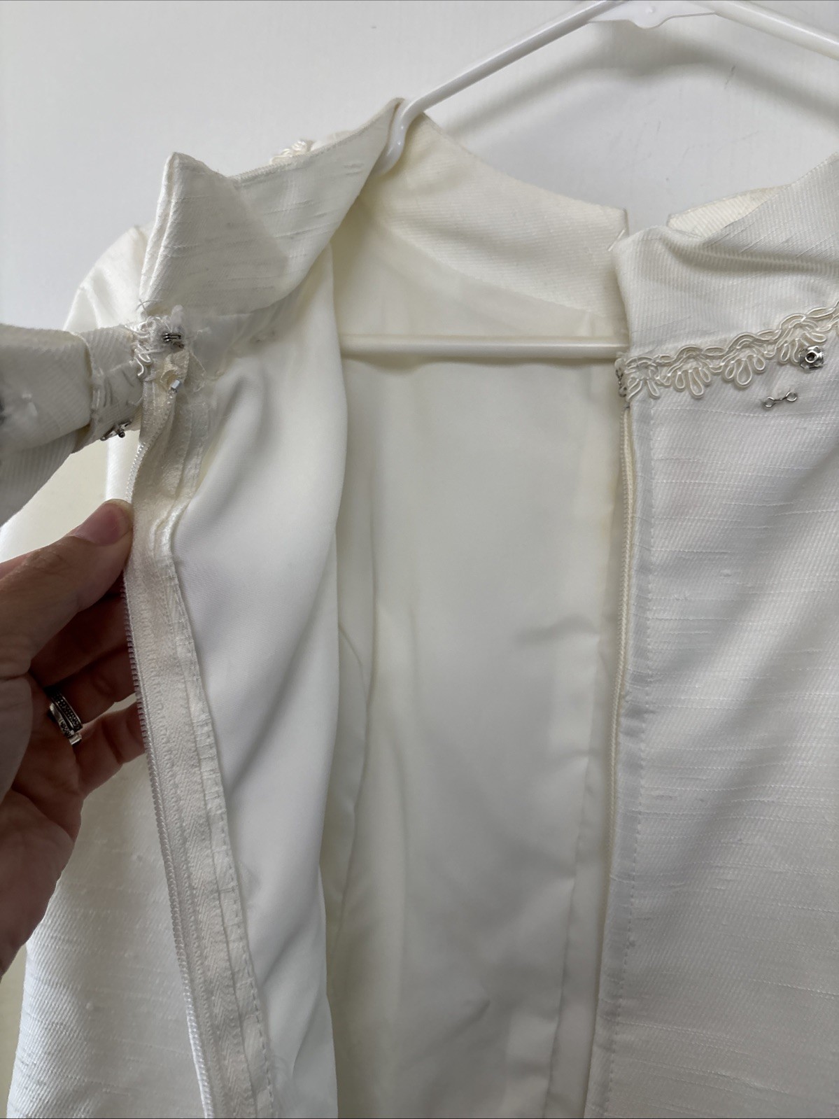 Vintage Lorrie Deb of San Francisco 1950s Ivory Wedding Dress Cape Train SZ 9 10