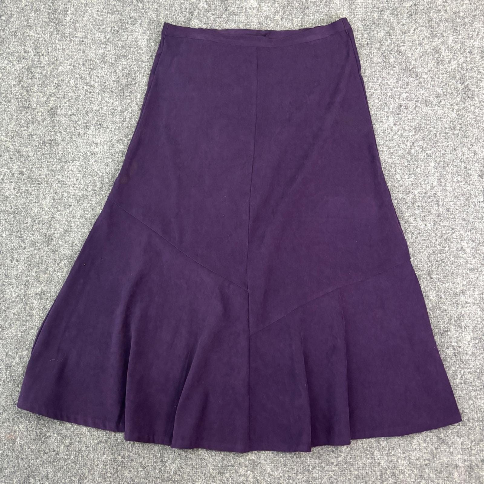 Vintage Purple Midi Skirt Women’s Size 10 A-Line Flare Career Office Cottagecore