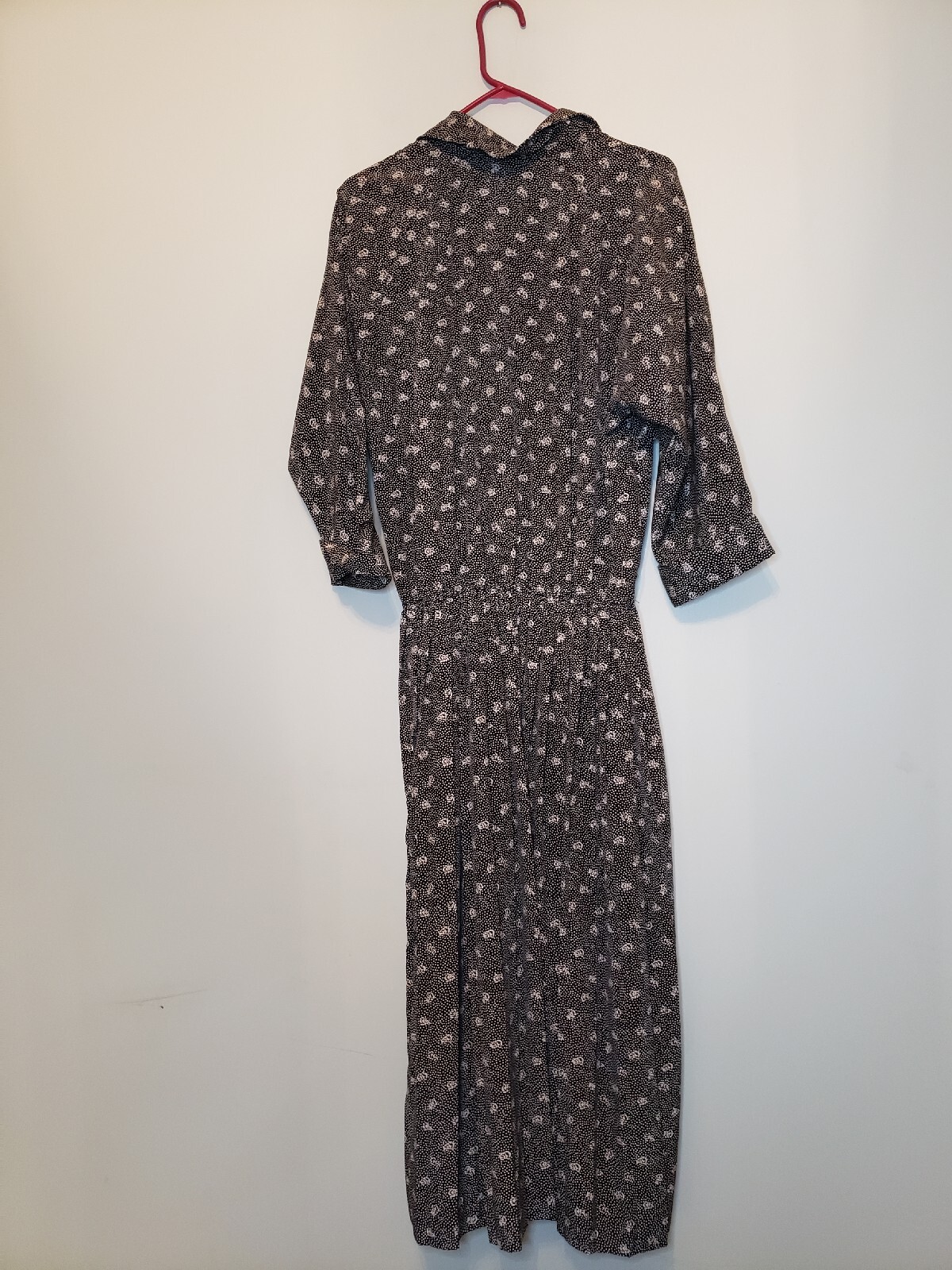 Vtg Liz Roberts by Mary Ann Lamonte Womens 16 Midi Dress Black Floral Capelet