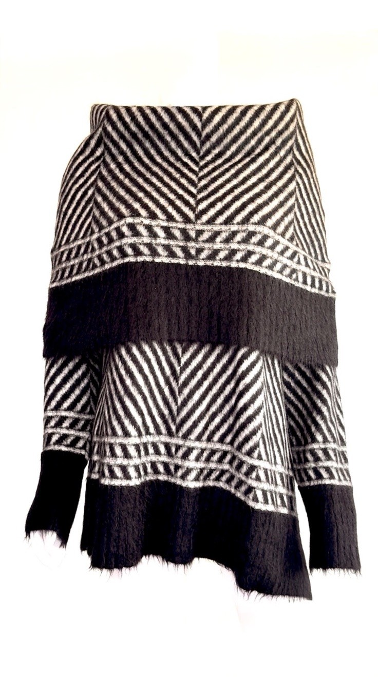 *JOHN GALLIANO* Vintage F/W 1999 „Maori” Oversized Chevron Knit Mohair Sweater