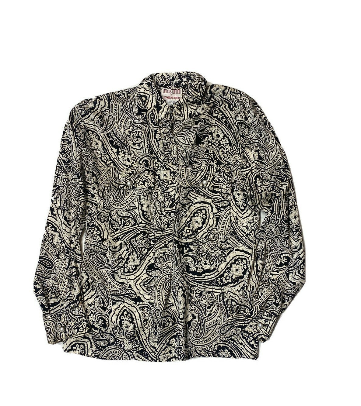 Vintage 80s Silk Blouse Maggy London Jeannene Booher Womens Top 4 Small