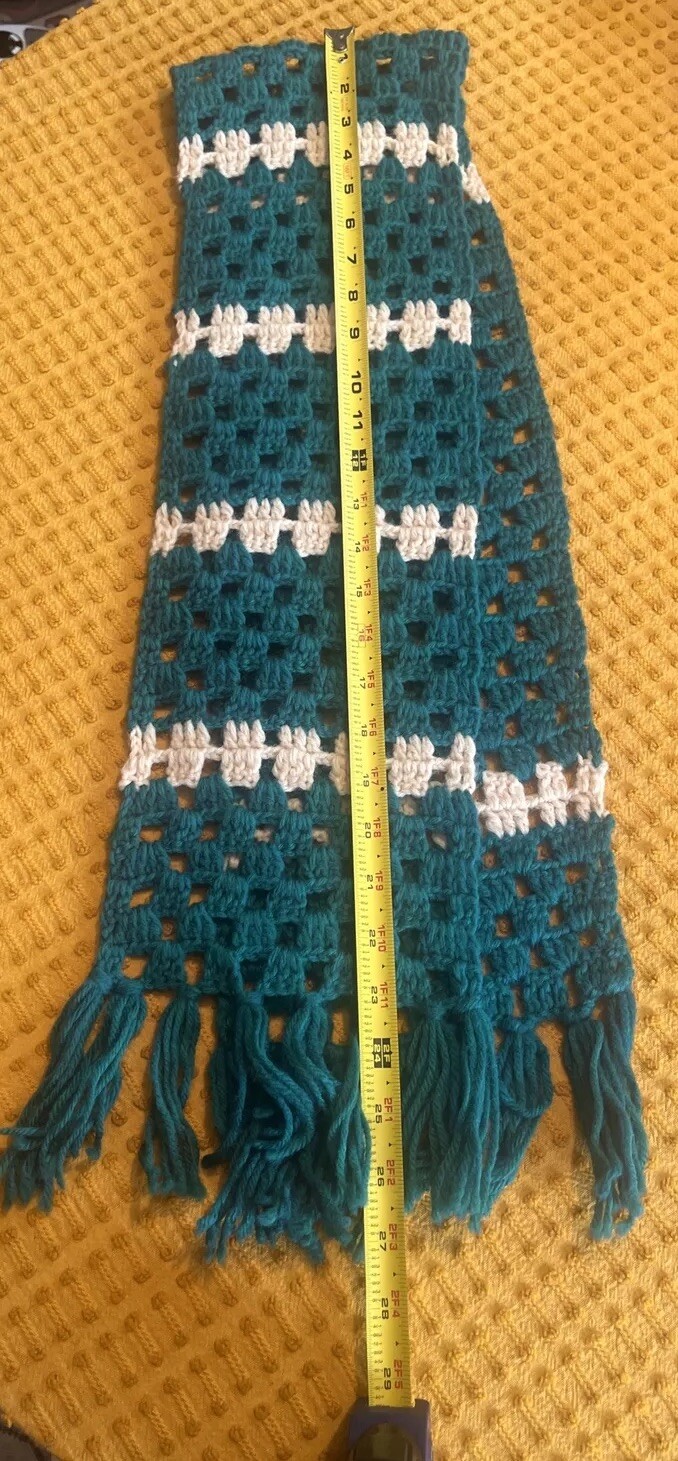 Vintage Retro Boho Chic Crochet Knit Granny Square Sweater Vest & Scarf Set OS