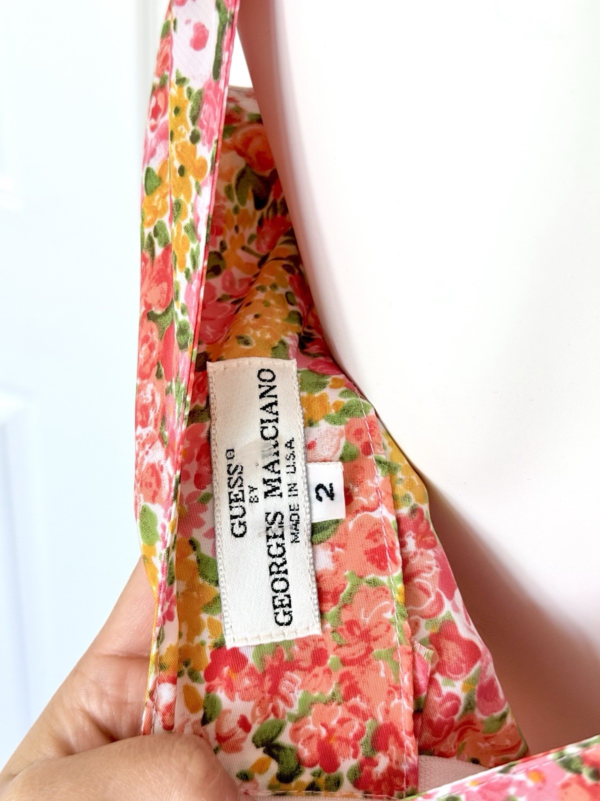 Vintage Guess by Georges Marciano 2 Floral Wrap Mini Dress 80s 90s Cottagecore