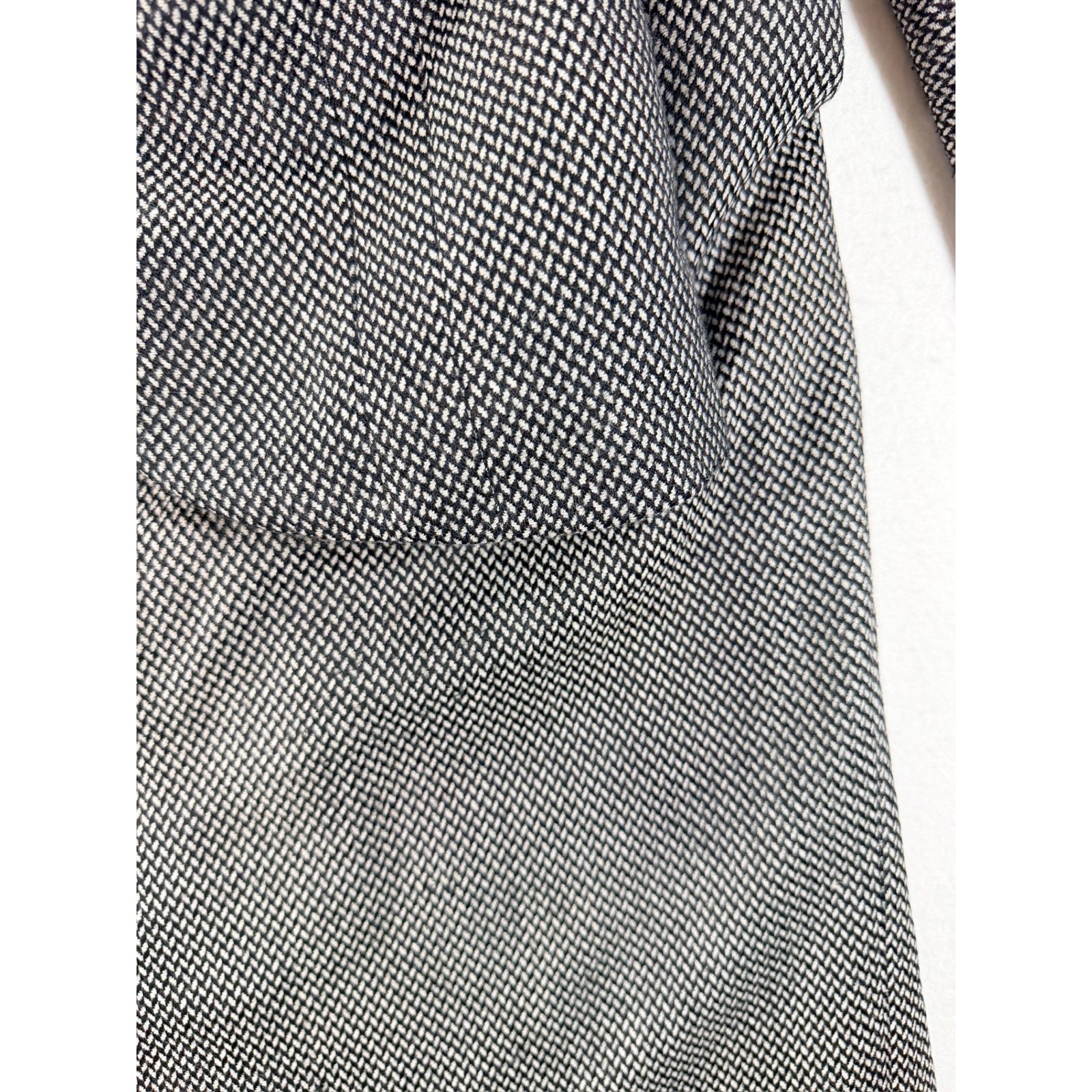Vintage Emily 2 Piece Skirt Suit Black White Textured Set Unknown Size