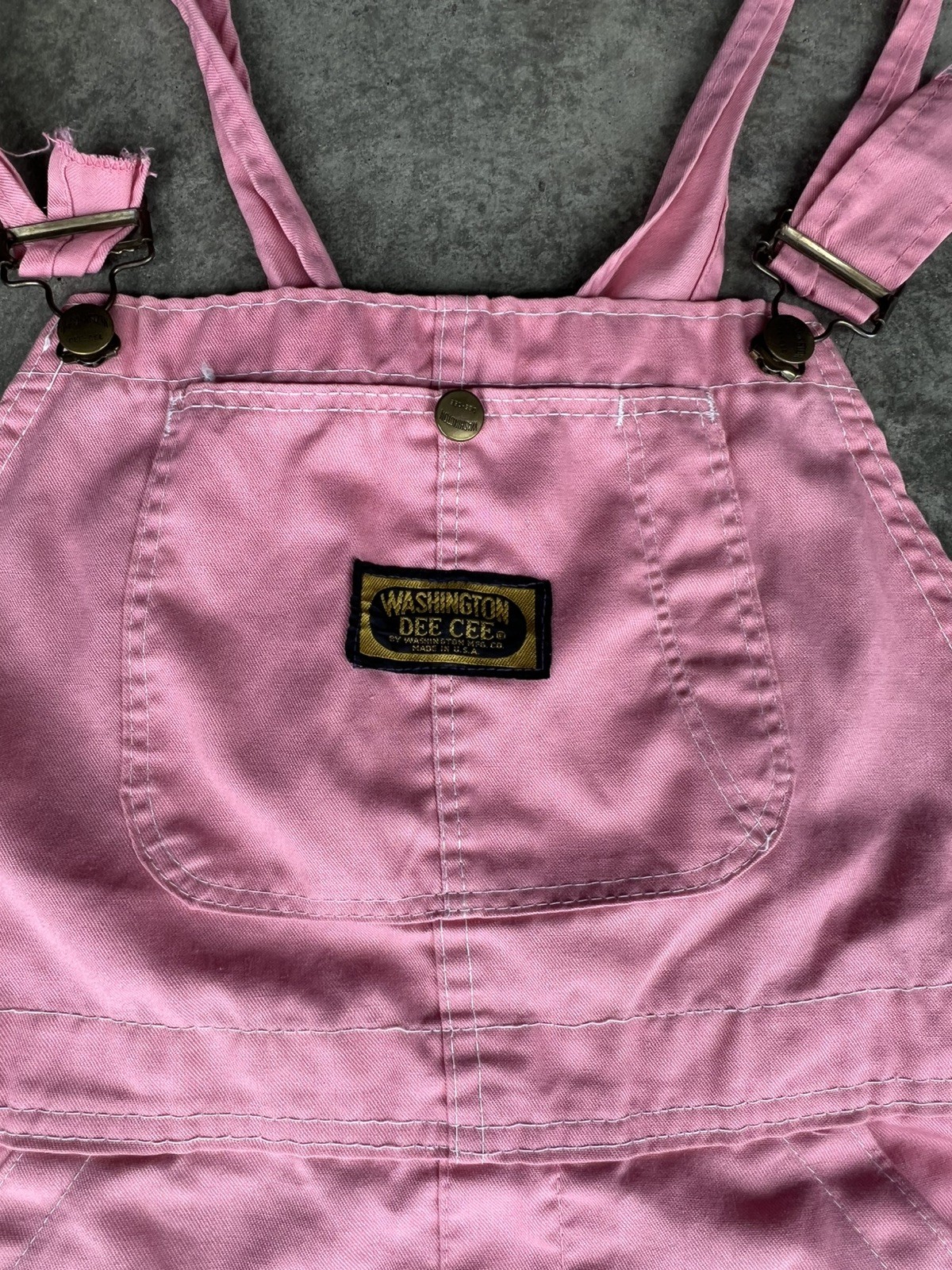 Vintage Washington Dee Cee Overalls Shorts Pink Women’s 11/12 Made In USA