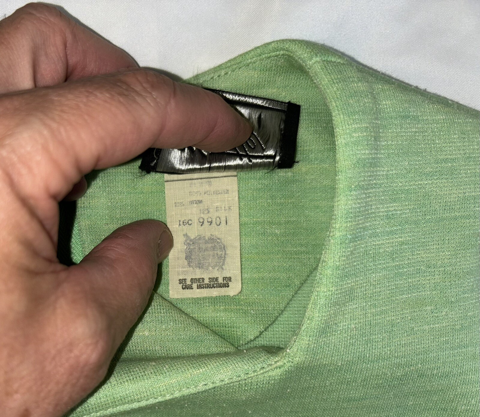Vintage 60s 70s MOD Mynette Lime Green Poly Retro Dress & Top NEW Prop Old Stock