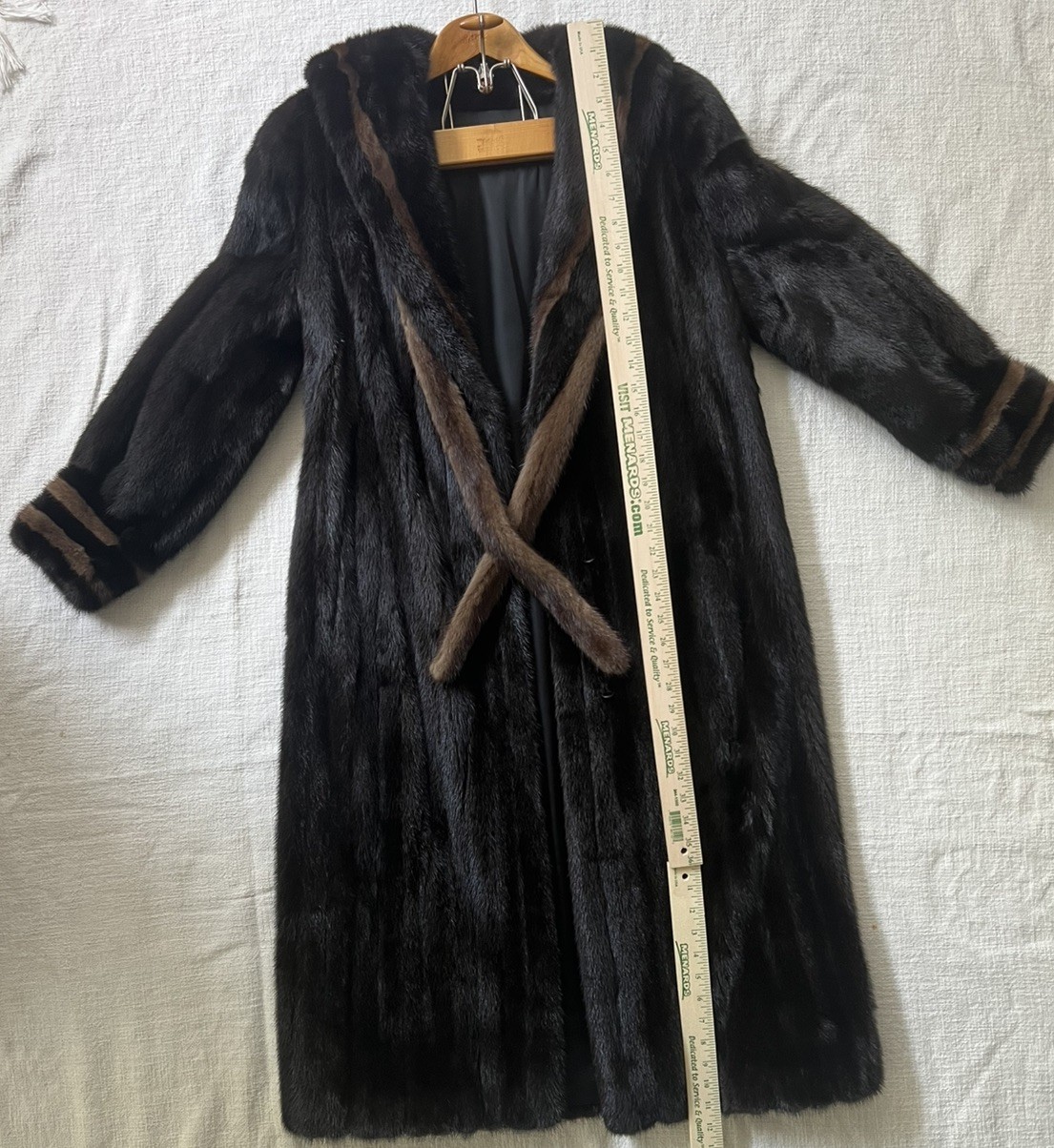 VTG Mink Fur Long Full Length Coat Custom Womens Brown/Demi Sailor/Nautical READ