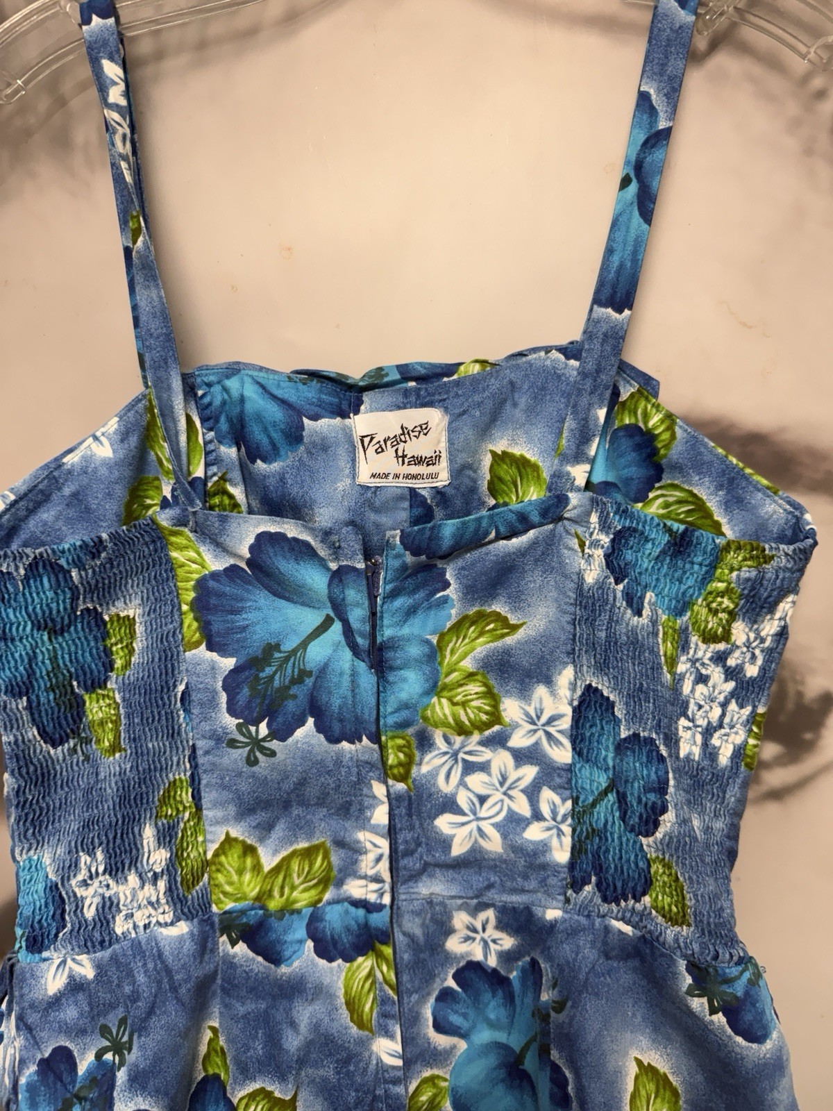 Vintage Paradise Hawaii Swimsuit Romper Playsuit Floral Tiki Oasis~