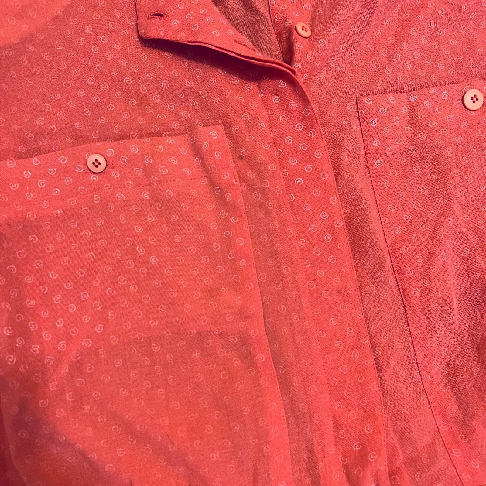 Vintage Prophecy Skirt Short Sleeve Salmon Coral Pink Grannycore Set Size 14
