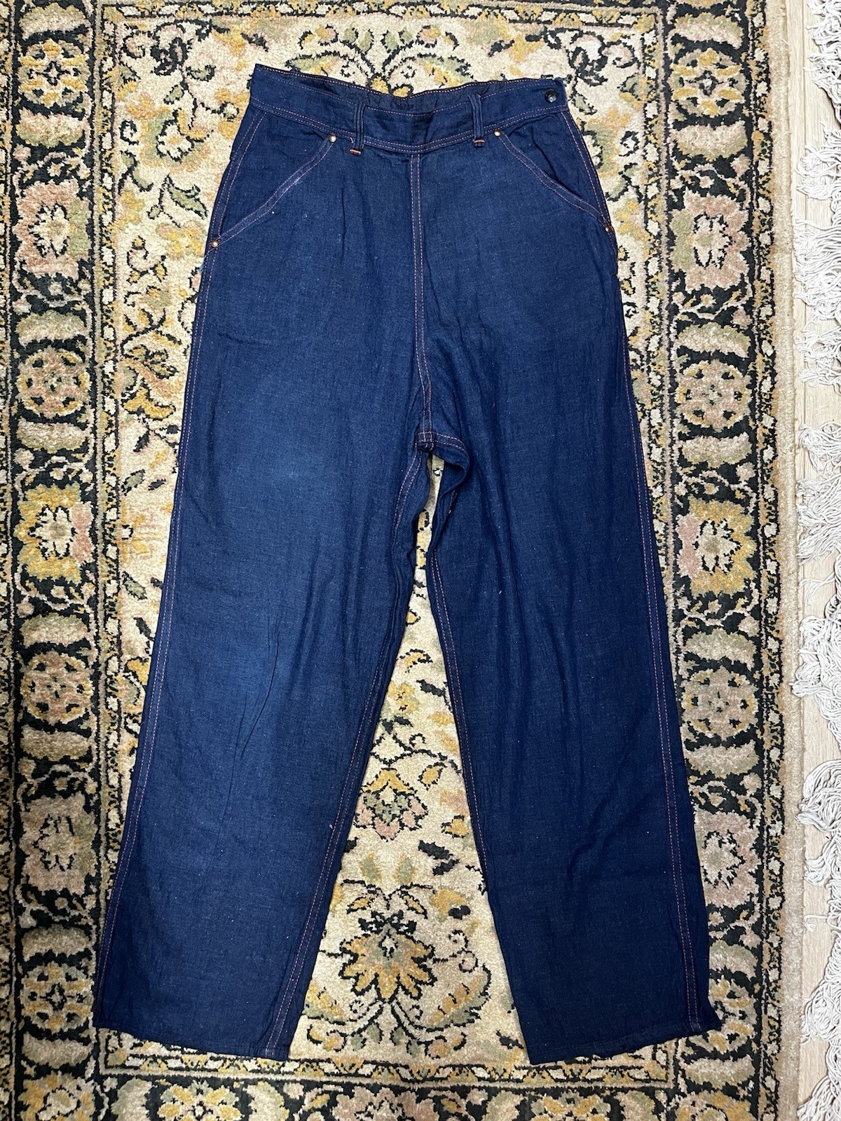 Vintage 50s 60s Women’s Side Zip Biltwell Dark Denim 4 Pocket Jeans 28 Waist