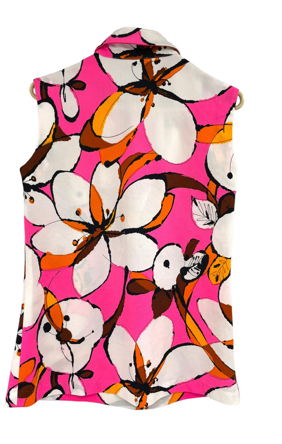 Vintage Terry of Chicago Women’s 1960-70 Mod Floral Sleeveless Tunic Top