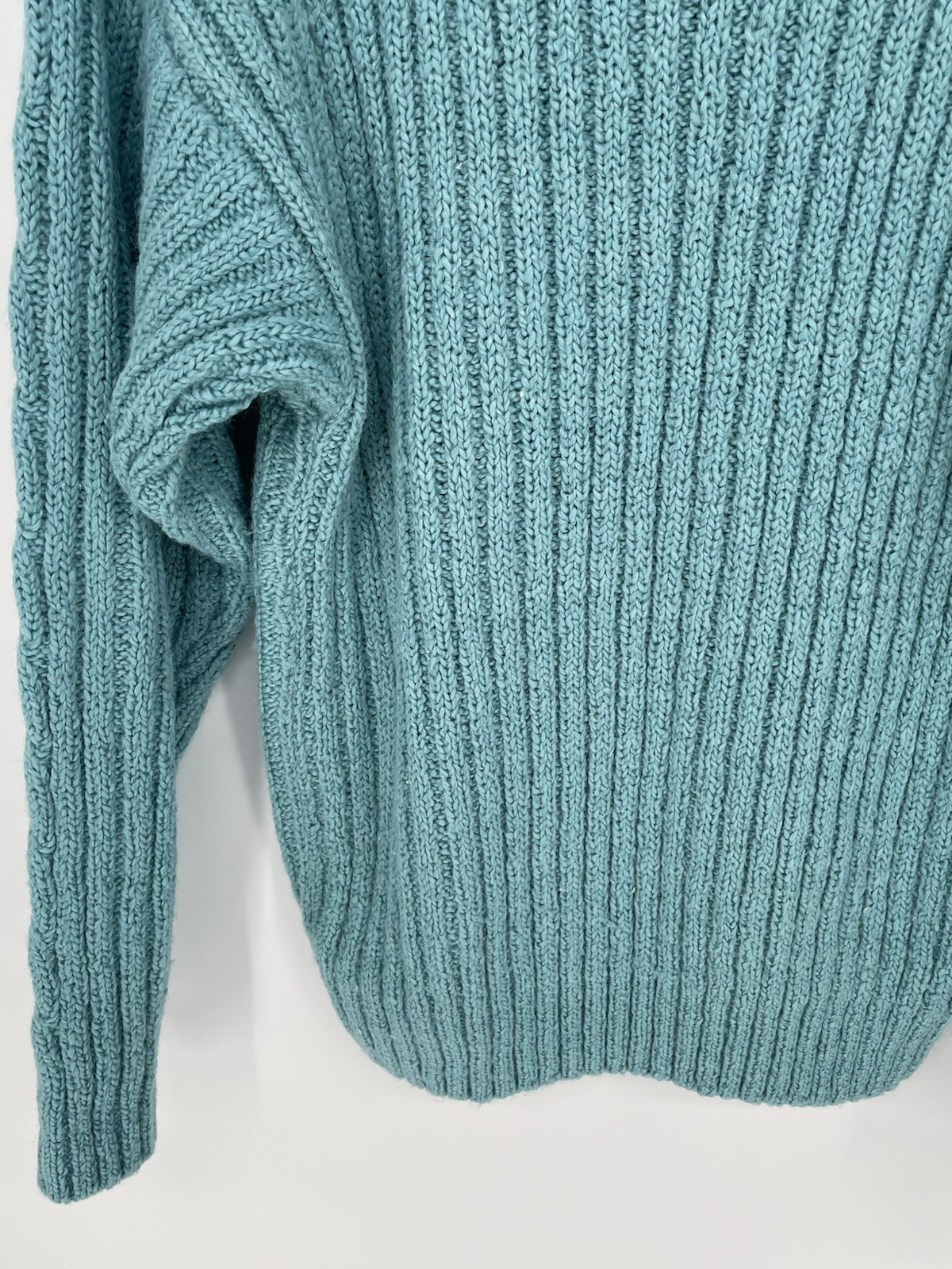 Vintage Sweater Blue Chunky Knit Mock Neck Sz Small Partners Mervyns Womens
