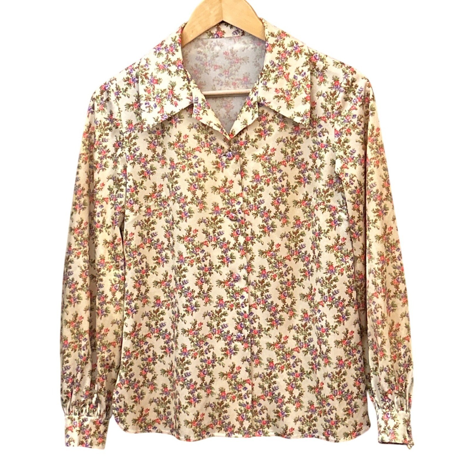 Vintage Floral Blouse Cottagecore Grandma Core Retro 70s Style Shabby Chic Boho