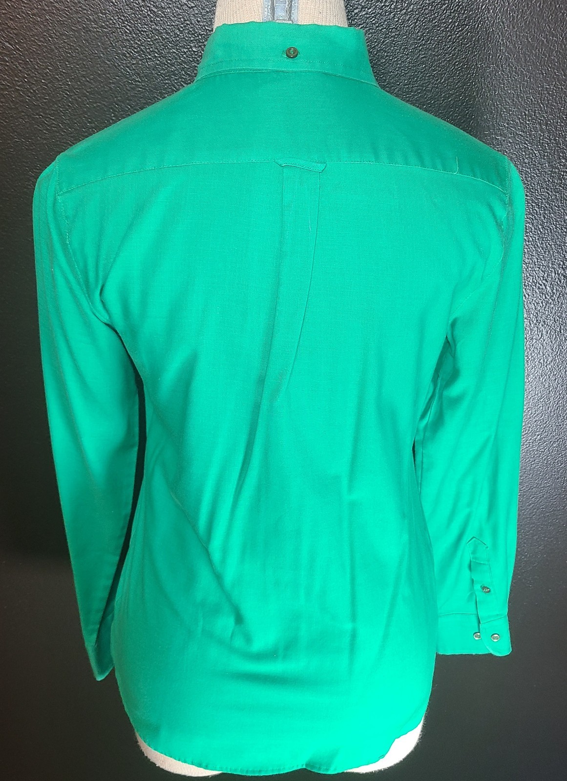 1970’s LANGTRY LTD Button Down Shirt Kelly Green Women’s Sz 7/8 SM Vintage