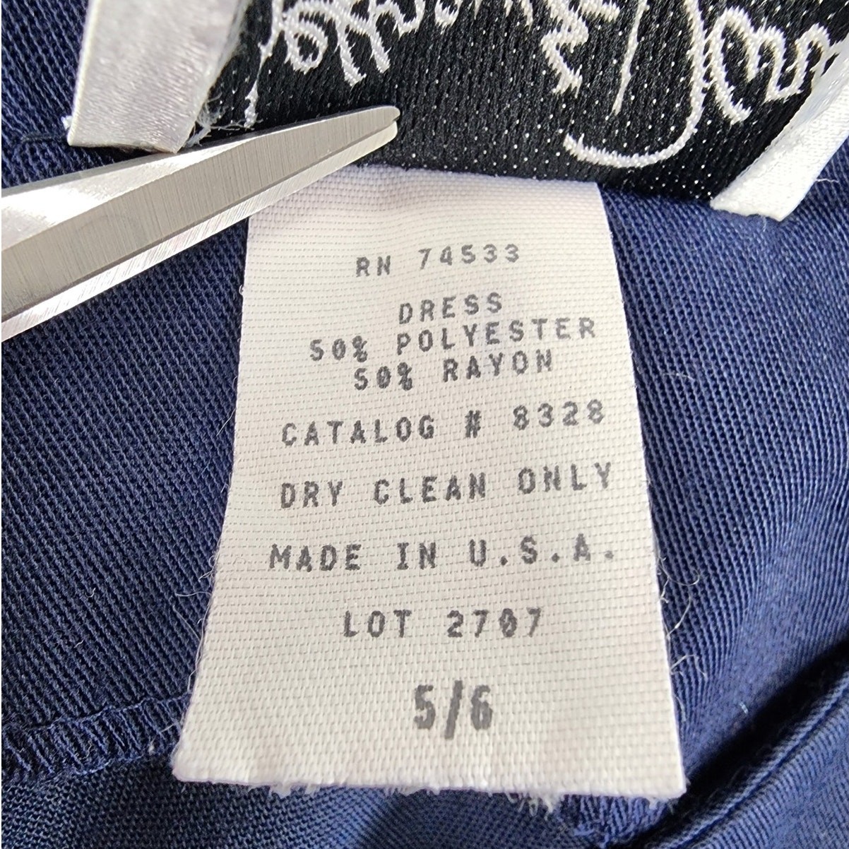 Vintage Jeffery & Dara Dress Womens 5/6 Blue Pencil Sheath Cap Sleeve Preppy