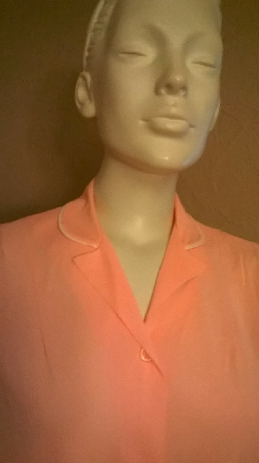 VTG 50’s Lorraine Lingerie Peach Trimmed in White S/S „I Love LUCY” PJ Set 36
