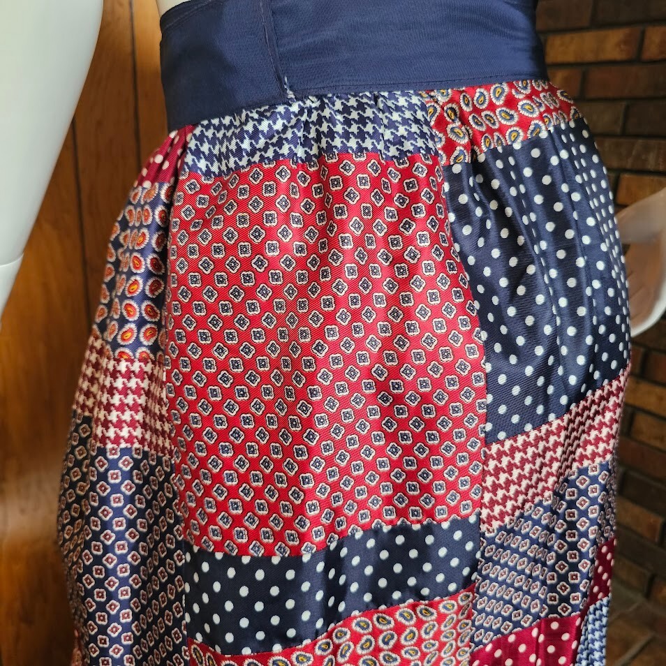 Vintage 70s Mr. Hank Patchwork Maxi Woodstock Hippie Hostess Wrap Boho Skirt M