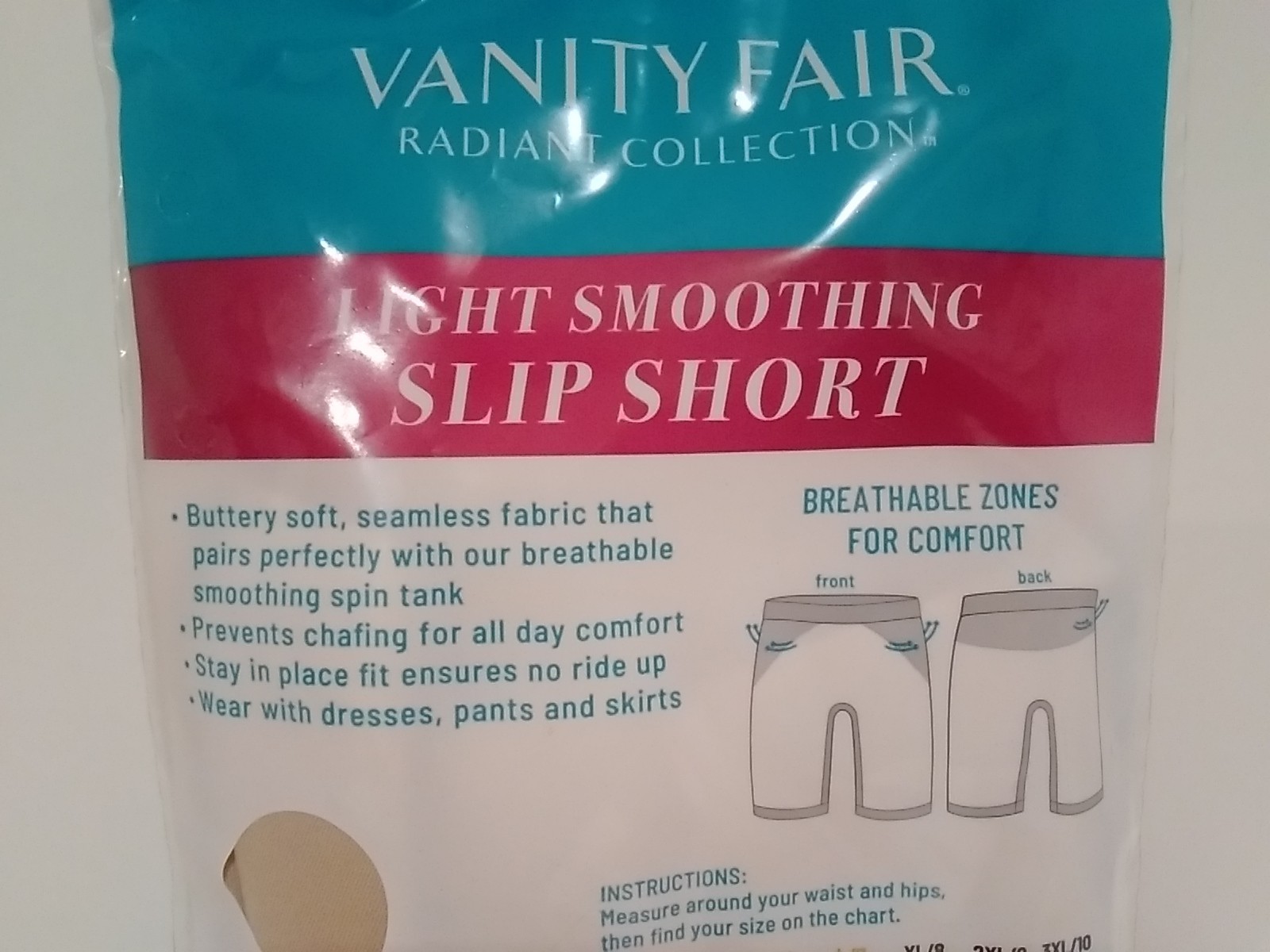 Vanity Fair Womens Radiant Collection Light Smoothing Slip Short Small/5 Beige