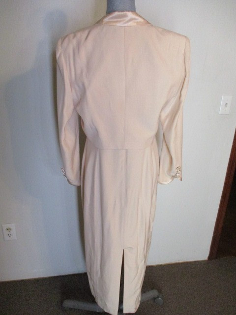 VTG Spencer Jeremy 2 pc Tuxedo Blazer & Maxi Dress Set in Blush Pink 12
