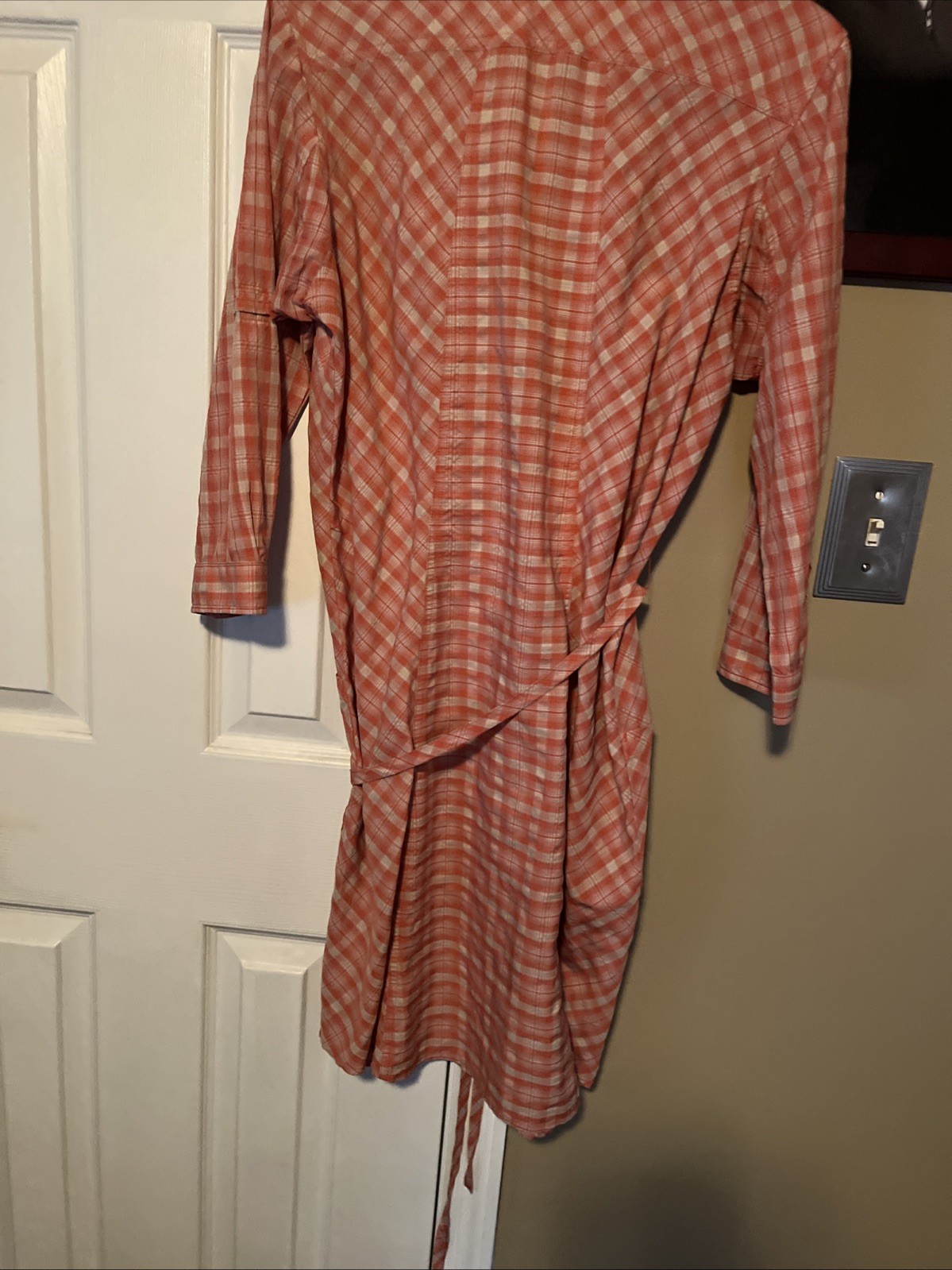 Vintage Pat Perkins Shirt Dress Small plaid pinks