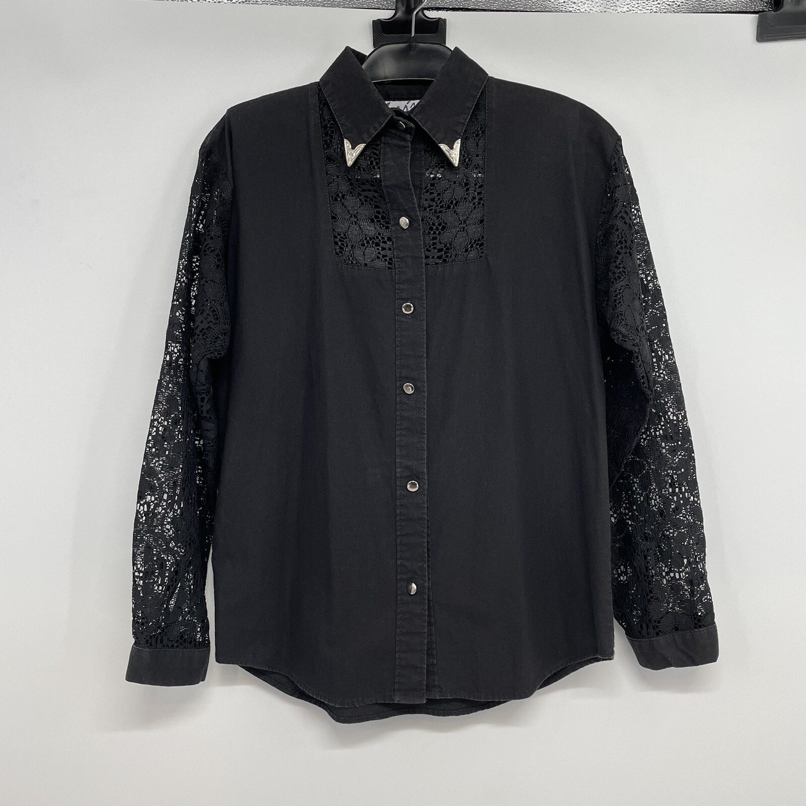 Vintage Sassa Rodeo Western Wear Button Down Shirt Women’s S/M Rockabilly Studs