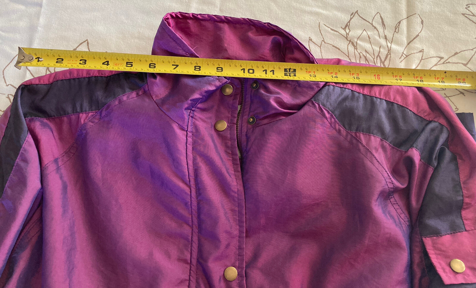 Vintage Y2K Women’s Jacket Large Iridescent Purple Drawstring Lavon Holiday ‘98