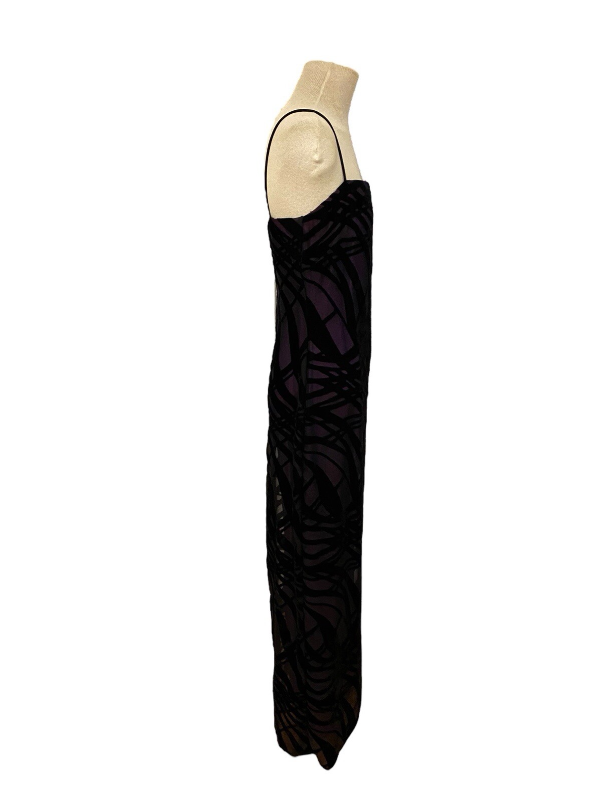 Vintage Arianna by Rachel Kaye Black Purple Velvet Claudie Dress Size 8