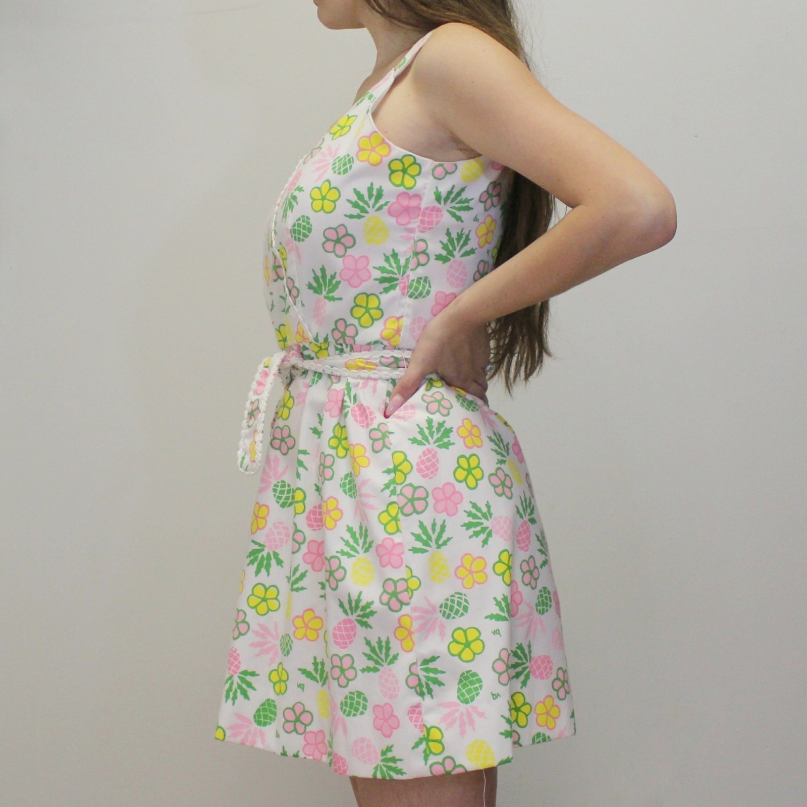 Vintage 60s Funky Floral Patterned Mod Belted Mini Dress by The Vested Gentress