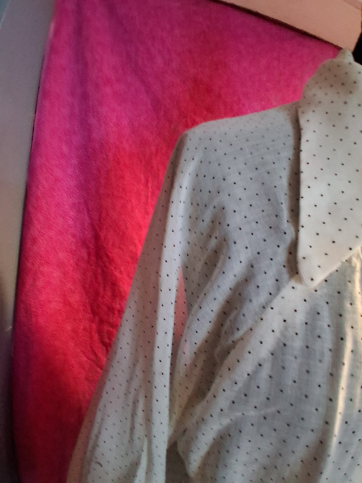 Vintage Hand-Sewn Sheer Polka Dot Blouse Artisan Made S/M