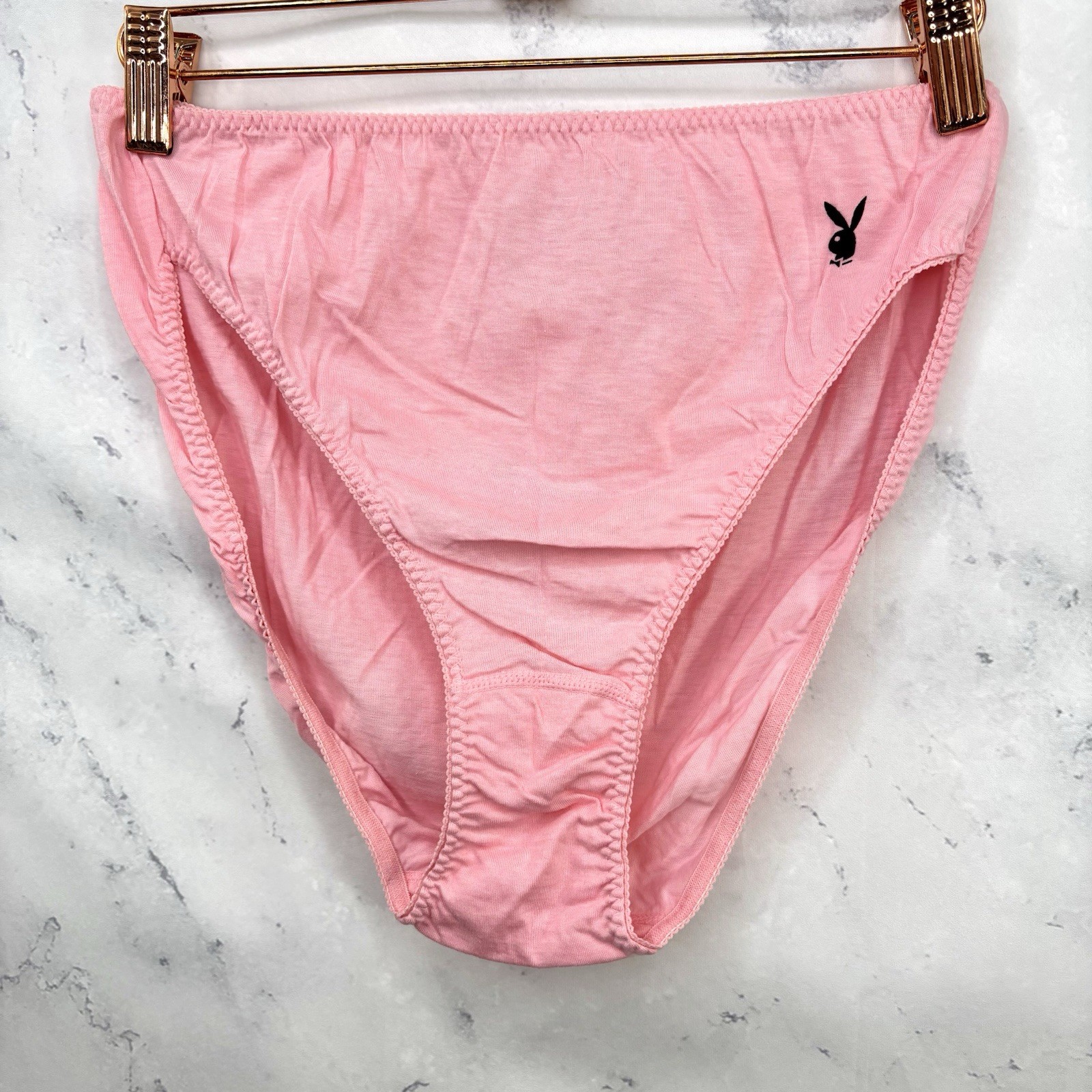 VTG 80s Playboy Playmate Cotton Hi Cut Panty M 7 Baby Pink Panties Undies Retro