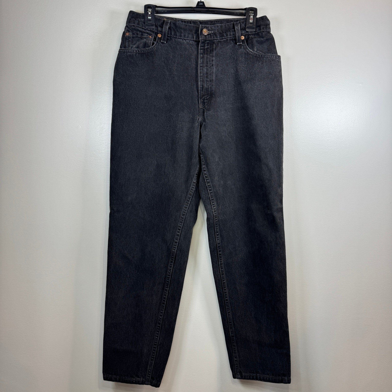 Vintage Levi’s Jeans 550 Womens M Black High Rise Tapered 30×29.5 USA Made 90s