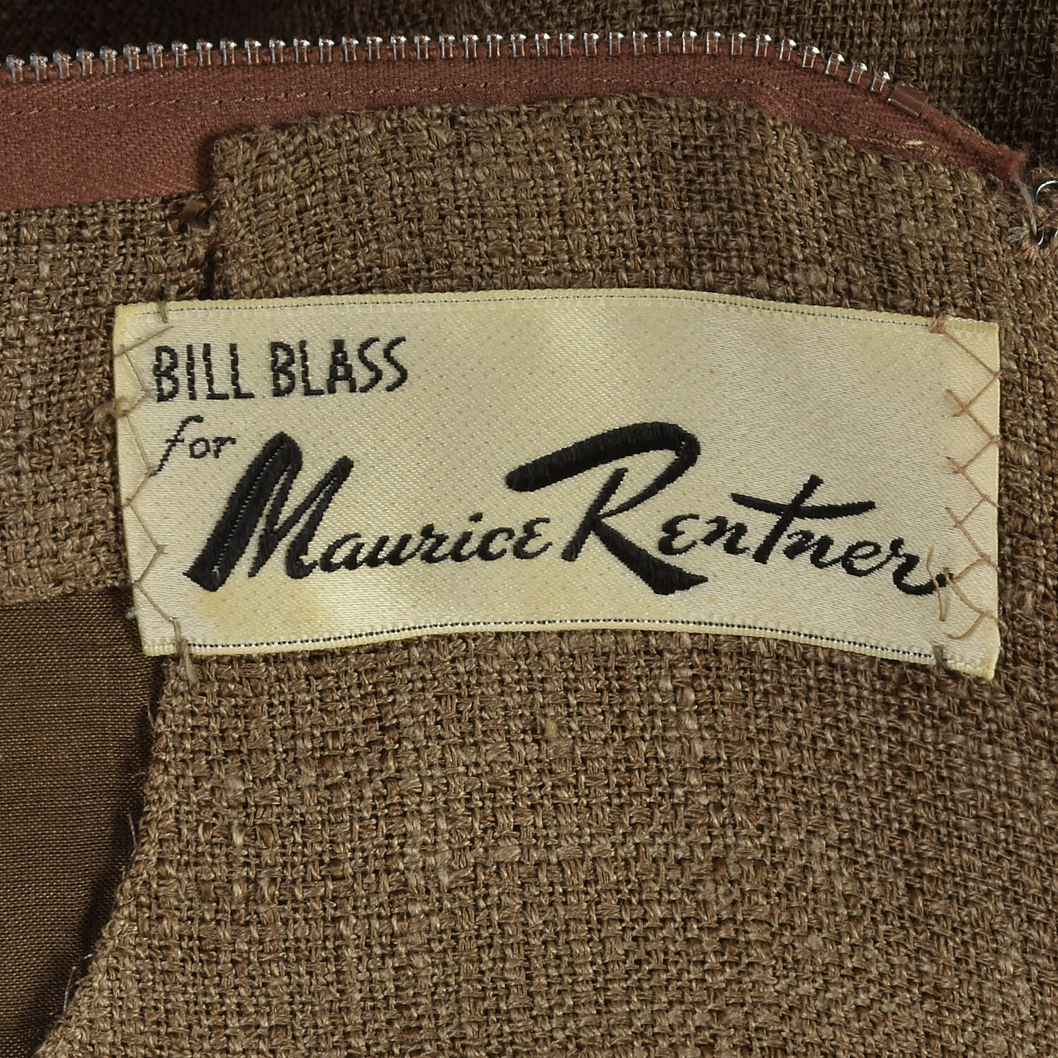 Medium Bill Blass for Maurice Rentner 1960s Dress Set Woven Vintage Two Piece