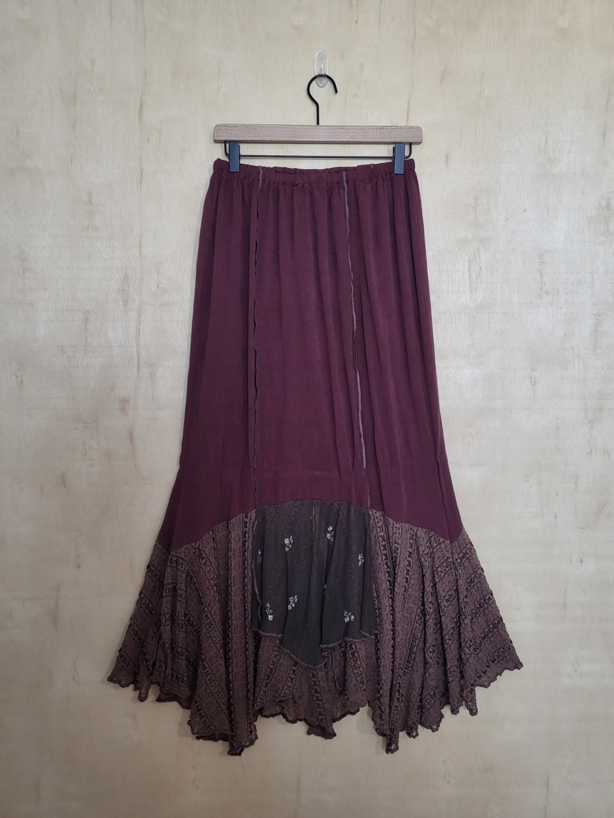 Size:14 SPENCER ALEXIS Vtg 2 Piece Top Skirt Burgundy Gothic Boho Romantic