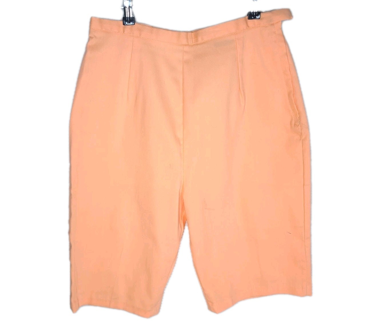 NOS Vintage 1960s Women’s Shorts 31w Large Orange Canvas Adjustable Waist Retro