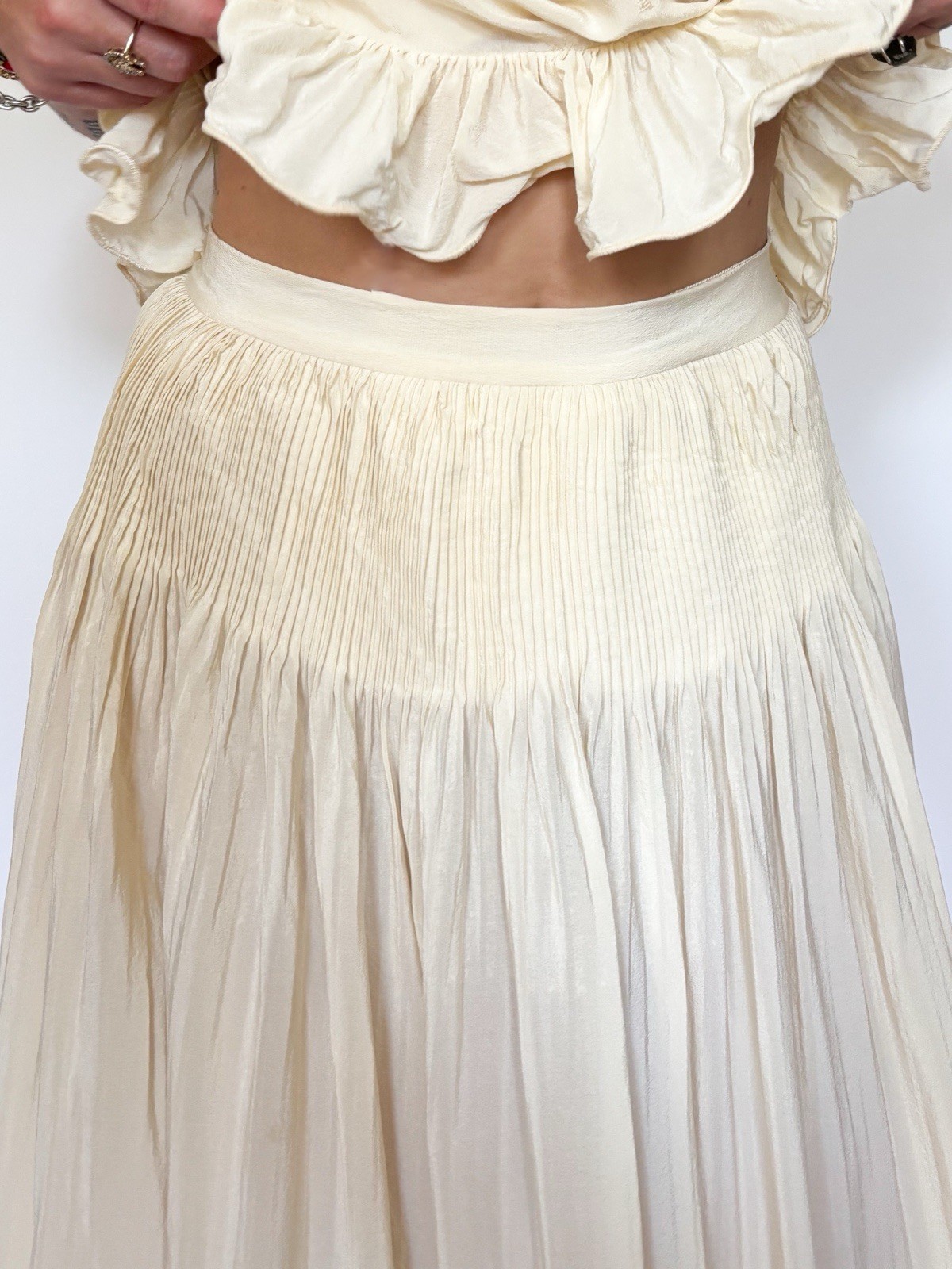Edwardian Silk Two Piece Matching Set Top Skirt Bridal Outfit Antique VTG