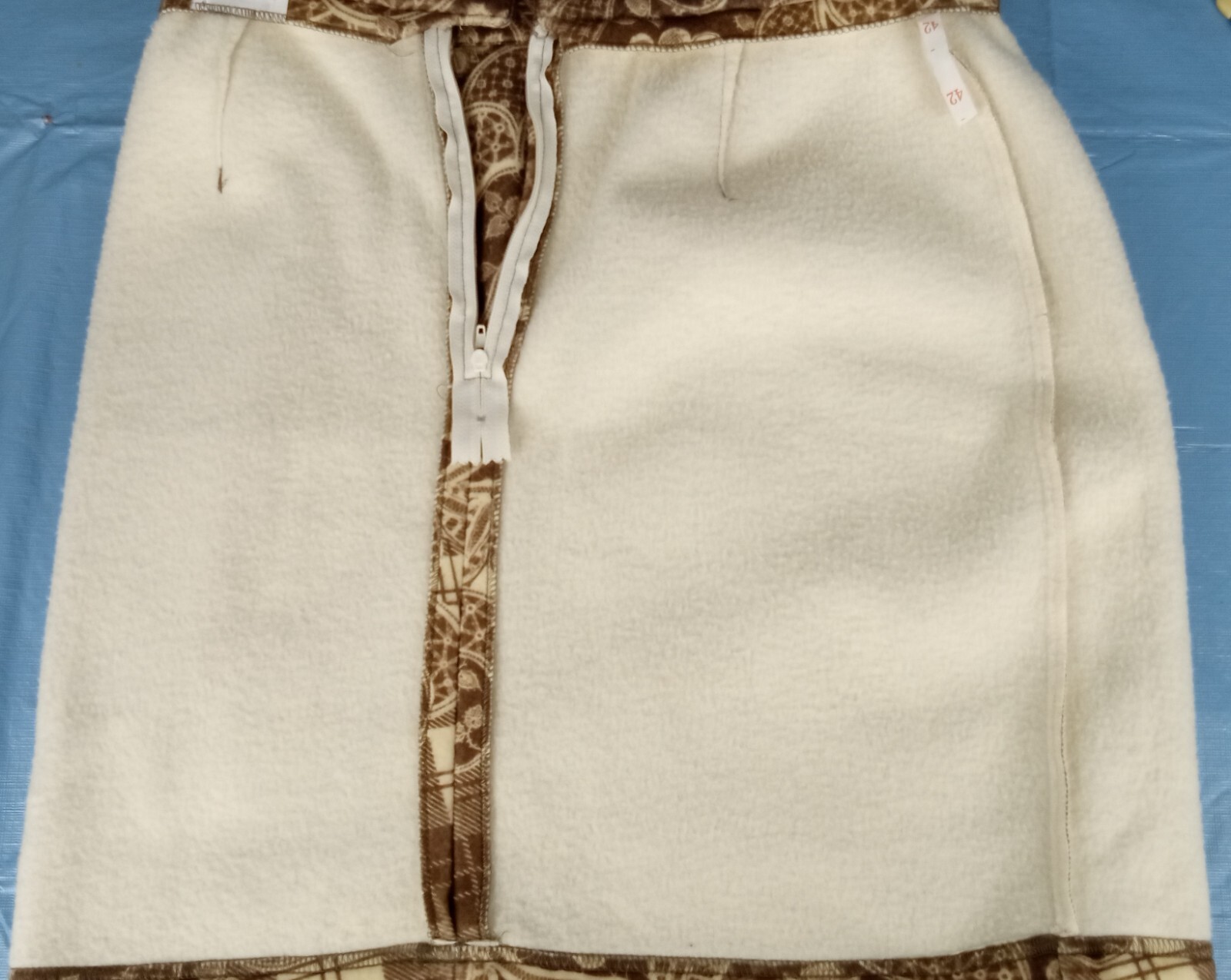 Access cottagecore cabincore Faux wool plaid floral women’s skirt EU 42 ( 8 )