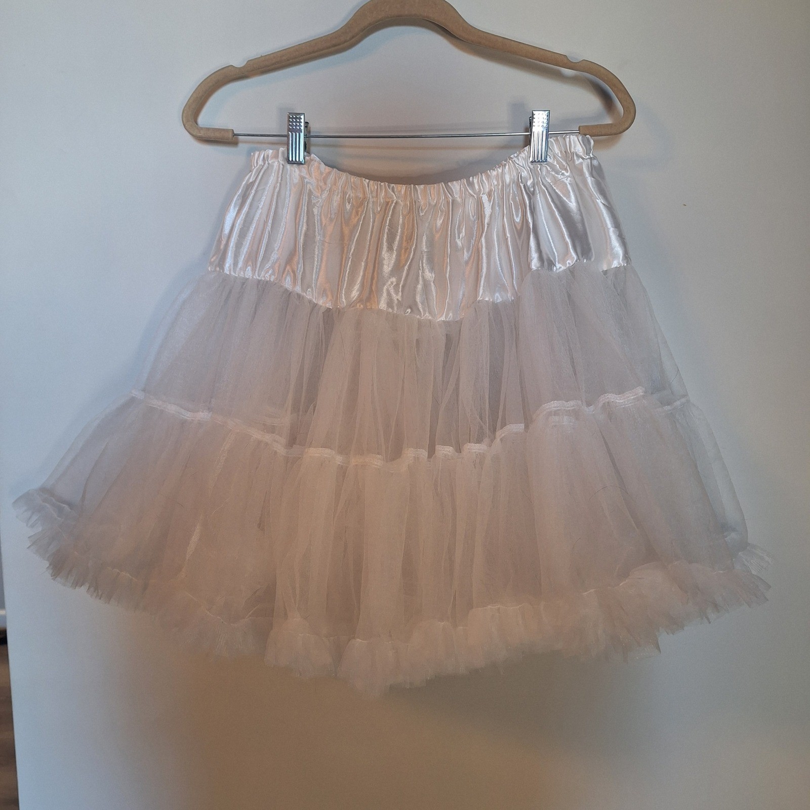 Shimaly White Tulle Petticoat Crinoline Underskirt Elastic Waist Puffy