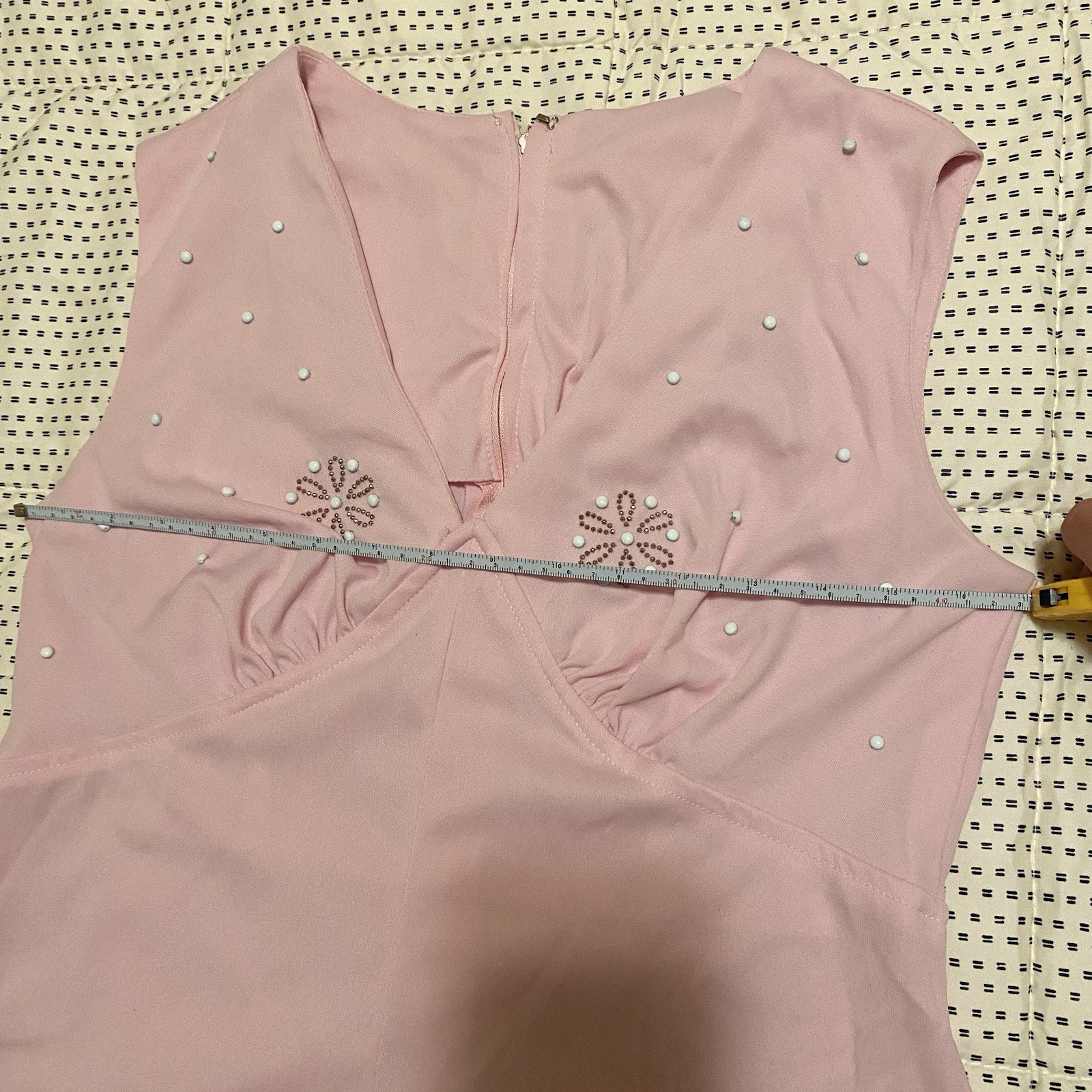 Rare Vintage 70s Pink Maxi Dress With Beaded Details