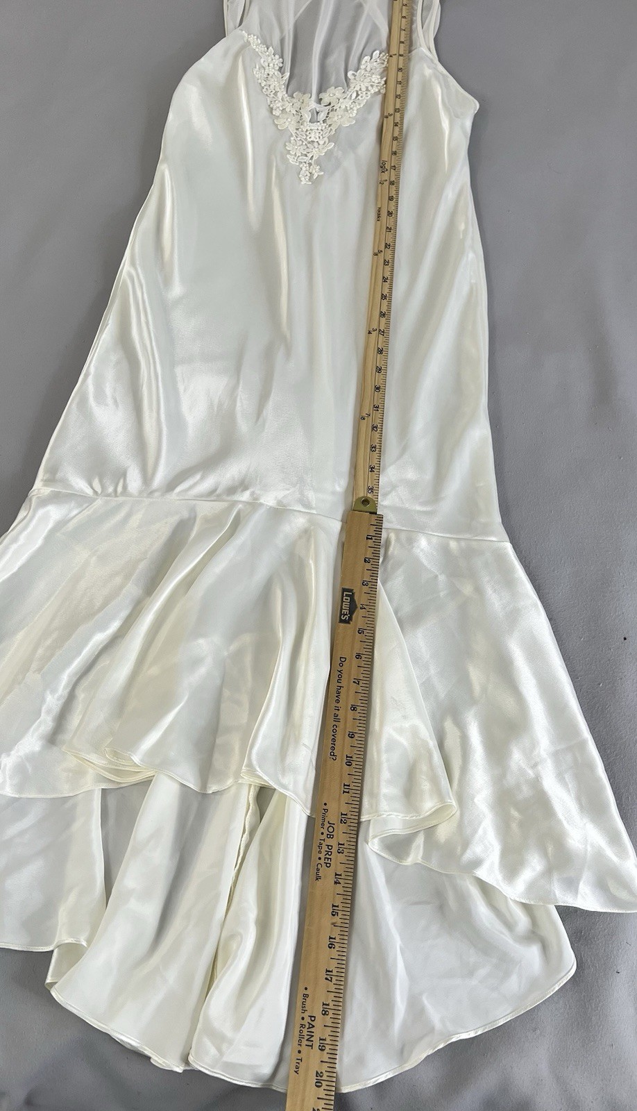 VTG Jessica Lynn Collection Women Set Robe Night Gown Satin L Ivory Chiffon Y2K