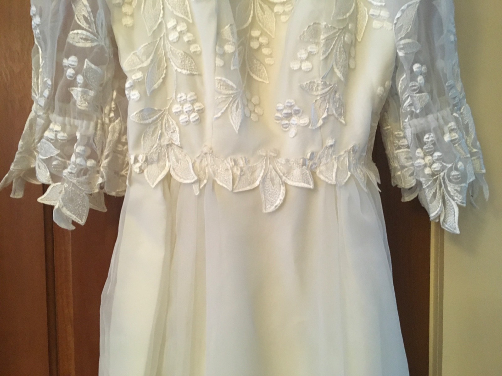 VTG Late 70’s-1980s House of Bianchi Tea Length Bridal Dress XS S 4 lined