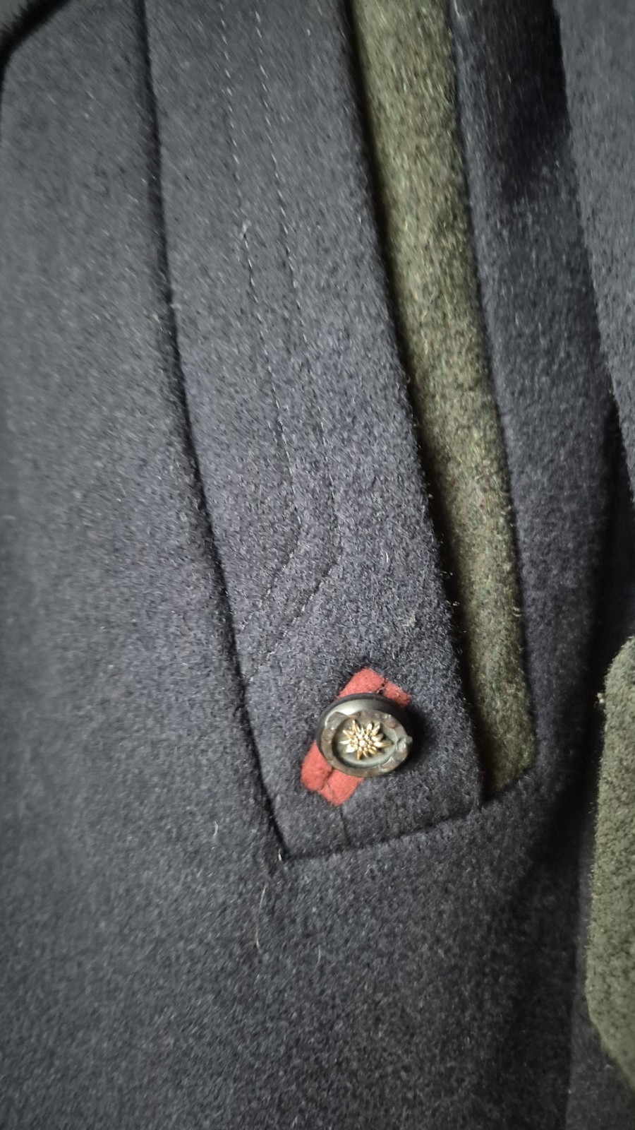 Loden vintage blue-green wool alpaca coat