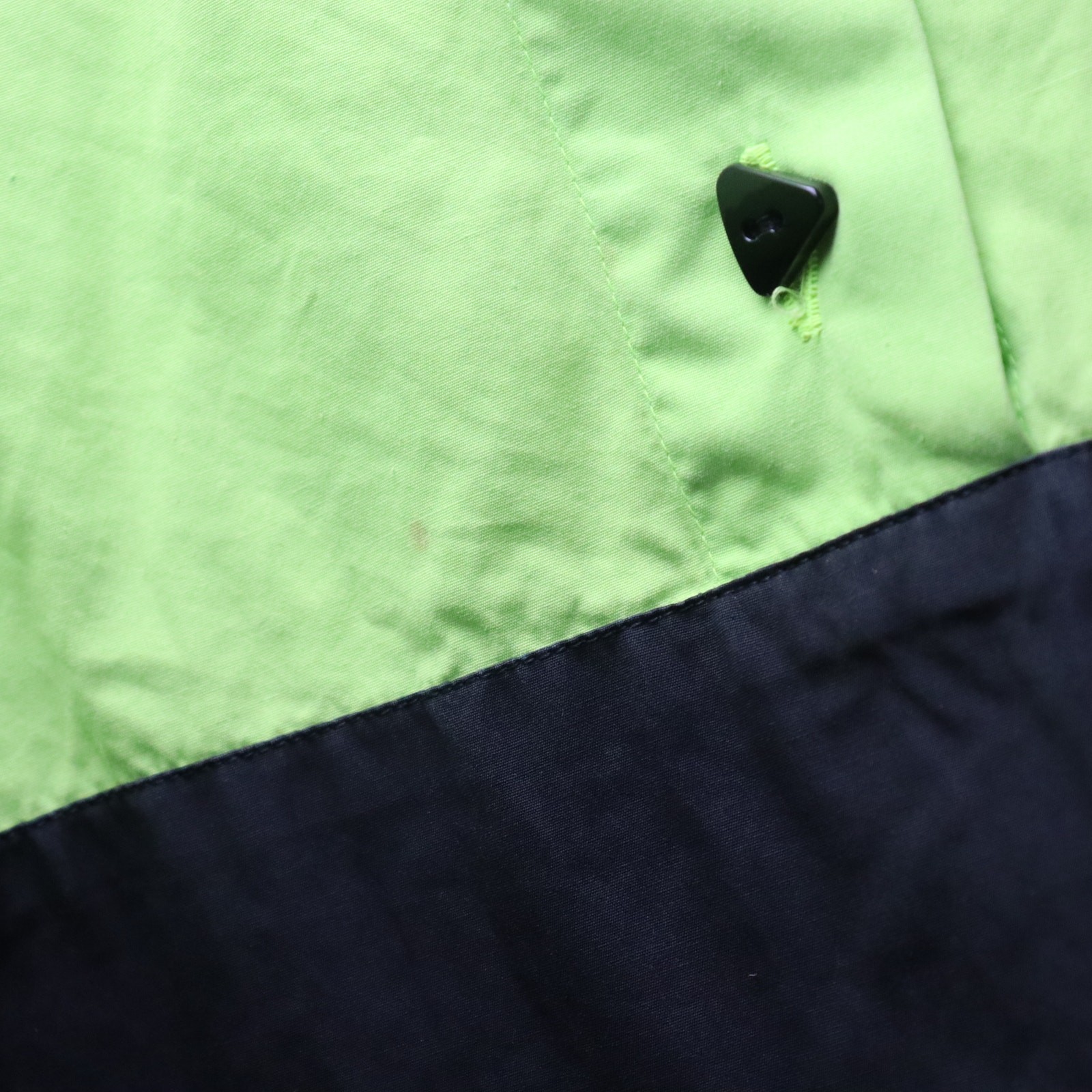 Vintage Claude Montana Neon Green Black Colorblock Blouse Italy Size 46