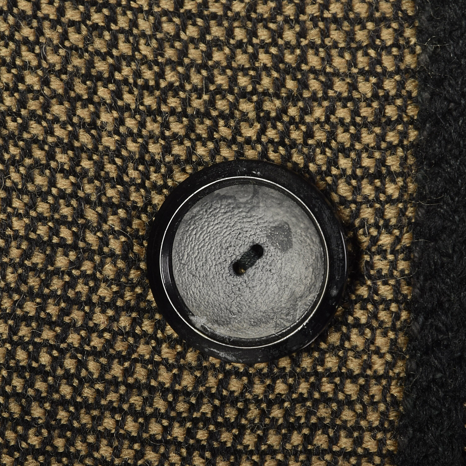 L 1960s Brown Jacket Boxy Tweed Black Trim 3/4 Sleeve Lightweight Blazer 60s VTG