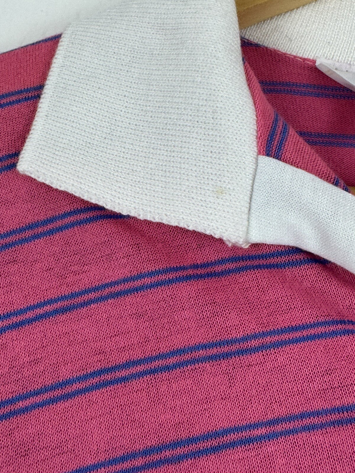 Sears Jr Bazaar Collared Polo Style Night Gown Pink Striped Large 13-15