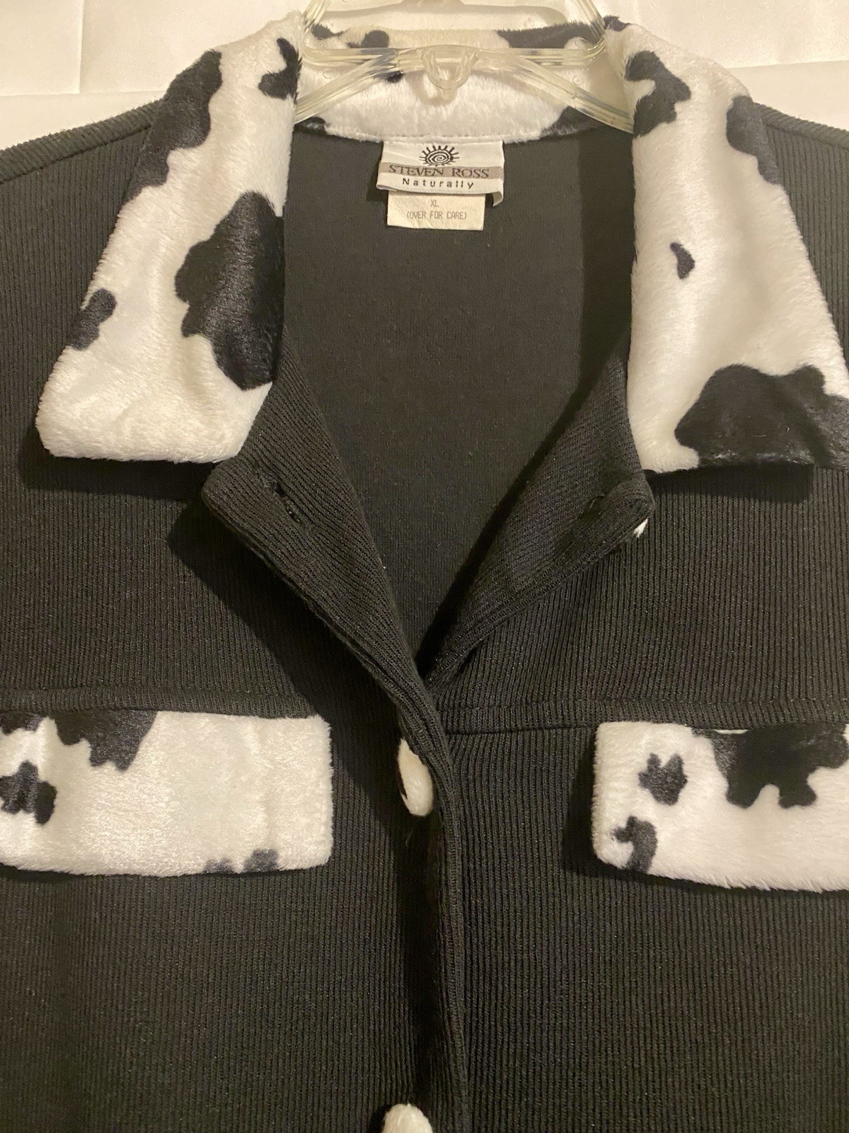 Steven Ross Naturally Black and White Women’s Pattern Blazer Button Up Size XL