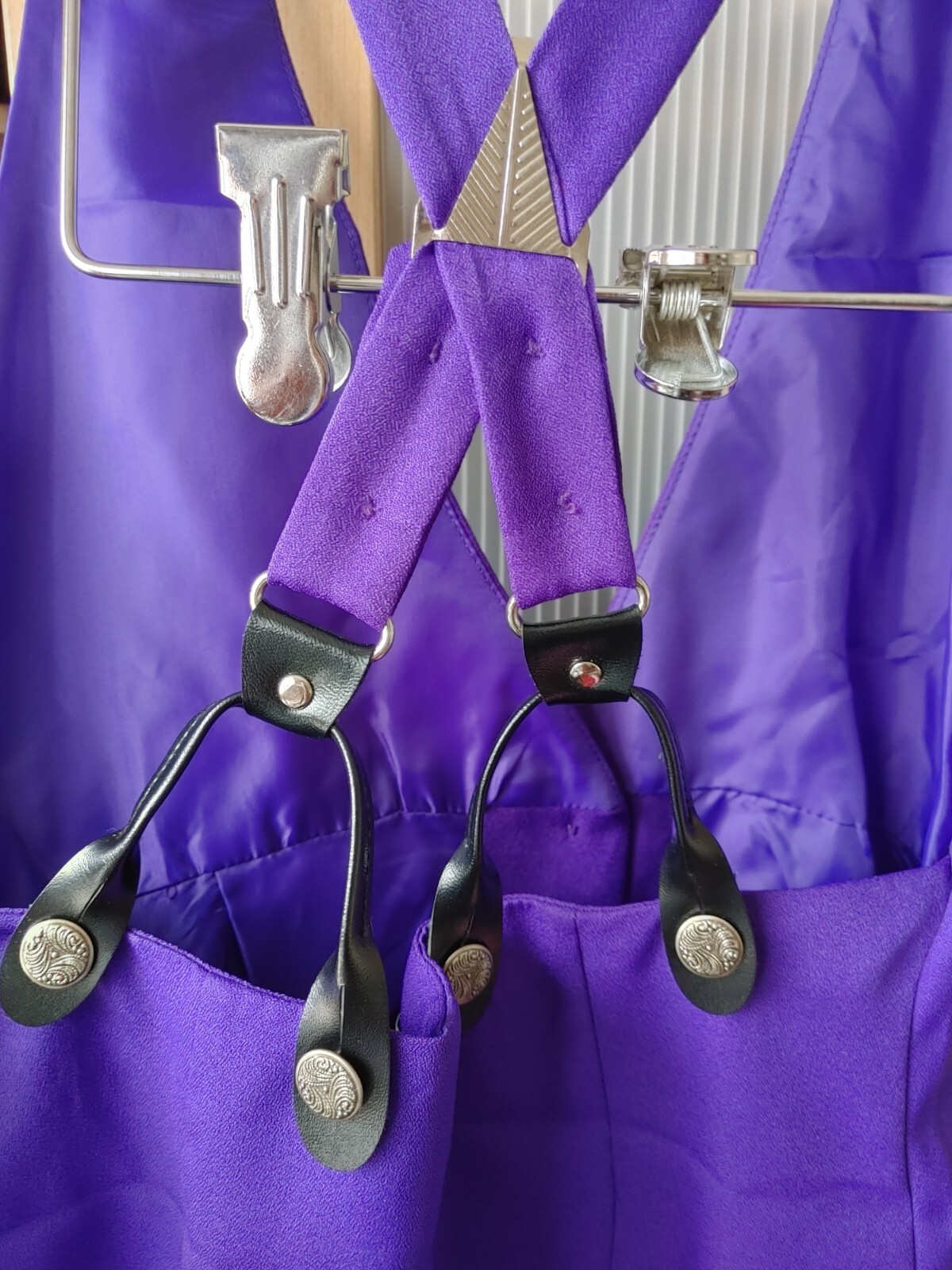 VINTAGE Audrey Celine Deep Purple Suspender Dress RARE Sz 7/8 (measured)