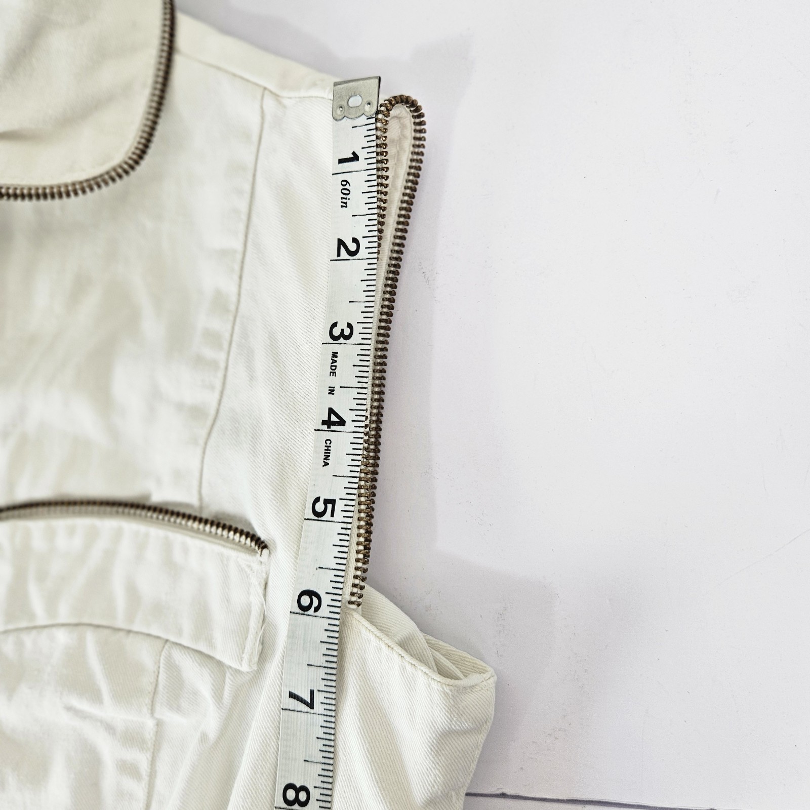 RARE Vintage 1970s Victory 1 Women’s White Denim Jumpsuit Size S/M TALON ZIPPER
