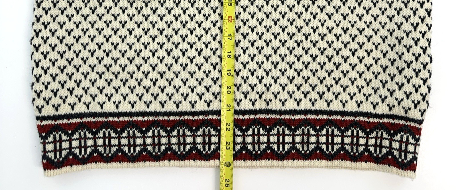 VTG Lands End Nordic Fair Isle 100% Wool Sweater Mens Sz Med Ski Made in Norway