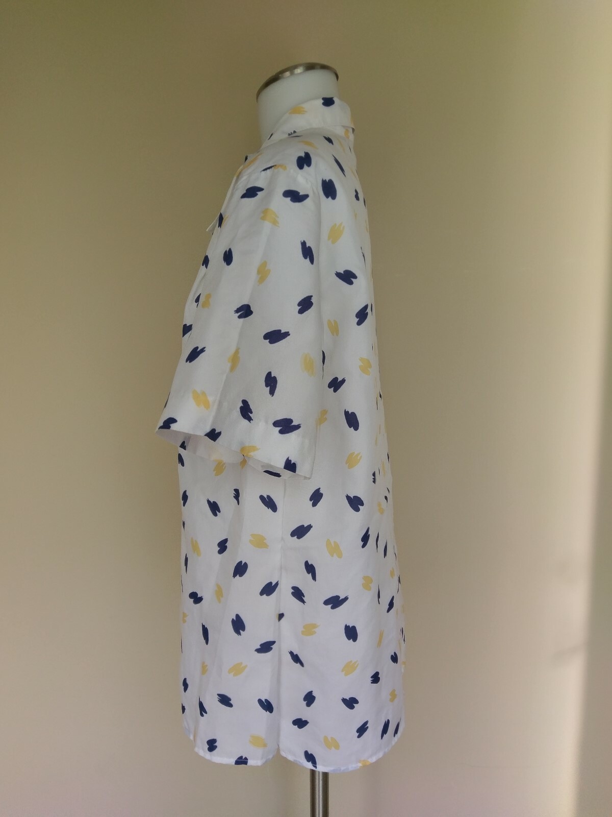 Vintage 80s Cape Cod Match Mates Shirt Navy Blue Yellow Short Sleeve Button Down